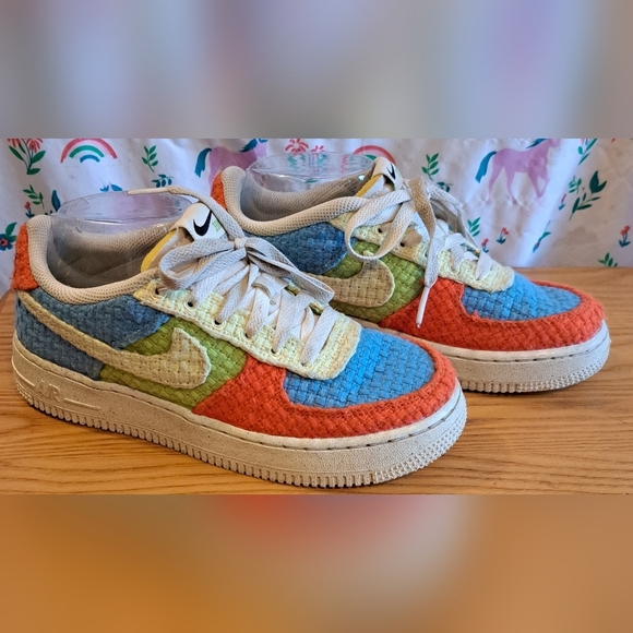 Nike Air Force One LV8 Next Nature GS Hemp Edition Multicolor Sneaker Shoe SZ 6 - Picture 1 of 11